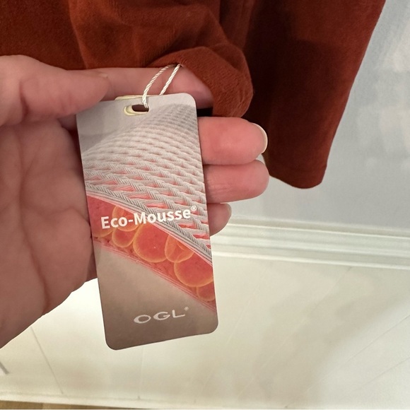 OGL Eco-Mousse Womens Long Sleeve Crewneck Wool Blend Rust Orange Top Sz 2XL NWT - Picture 6 of 11